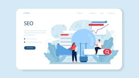 Process optimization web banner or landing page. Idea of business Stock Illustration