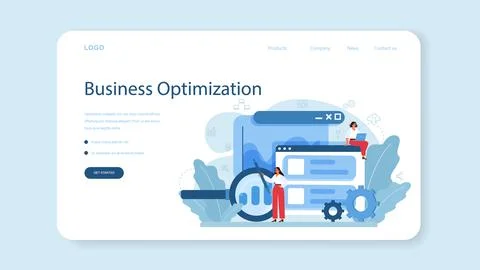 Process optimization web banner or landing page. Idea of business Illustrazione stock
