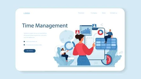 Process optimization web banner or landing page. Idea of business 스톡 일러스트