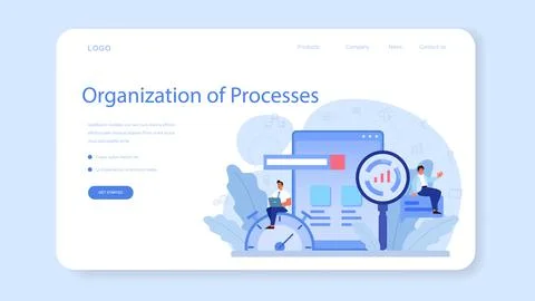 Process optimization web banner or landing page. Idea of business イラスト素材