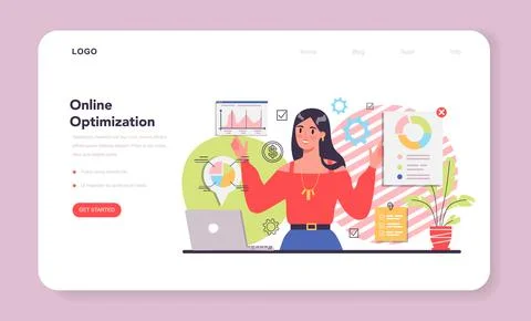 Process optimization web banner or landing page. Idea of business Stock Illustration