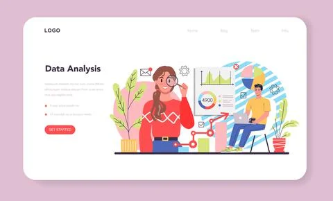 Process optimization web banner or landing page. Idea of business Stock Illustration