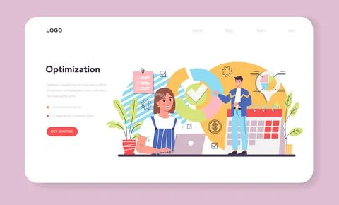 Process optimization web banner or landing page. Idea of business 库存插图