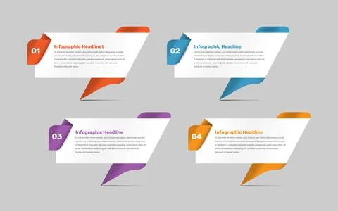 Process or steps infographic template with text bubble shape and number Stock Illustration