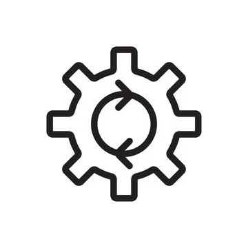 Process outline icon vector cogwheel and process sign for graphic design, log 스톡 일러스트
