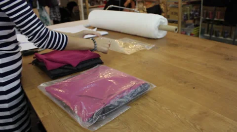 Process of packing tissue 1 Stock Footage 33459689