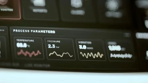 Process panel reads 2.3 bar and 3.0 mm s 스톡 사진