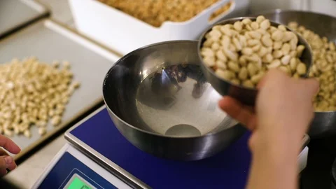Process of peanut processing, Production process of roasted peanuts. Stock Footage 86397471