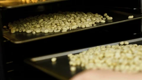 Process of peanut processing, Production process of roasted peanuts. Stock Footage 86398525