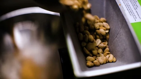 Process of peanut processing, Production process of roasted peanuts. Stock Footage 86398734