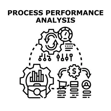 Process performance analysis business optimization concept Stock Illustration