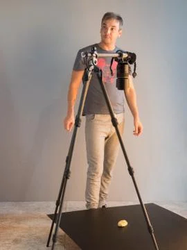 The process of photo shooting in studio Stock Photos