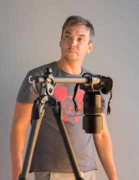 The process of photo shooting in studio Stock Photos