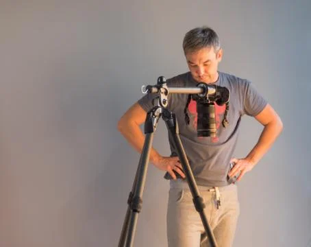 The process of photo shooting in studio Stock Photos