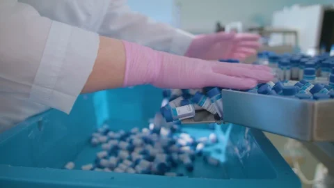 The process of picking on chemical production with human participation Stock Footage 112218007