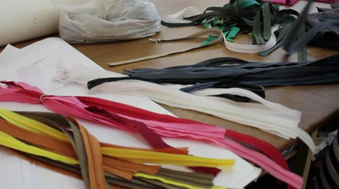 Process of picking fastener zipper Video stock 33459475