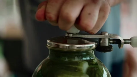 The process of pickling cucumbers in summer Stock-Footage 208067468