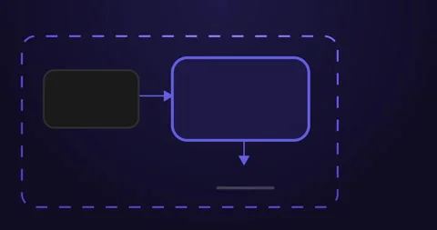 Process pipeline input flowing into a system block and producing output Stock Footage 331144307
