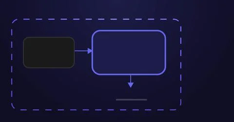 Process pipeline input flowing into a system block and producing output. So.. Stockillustratie