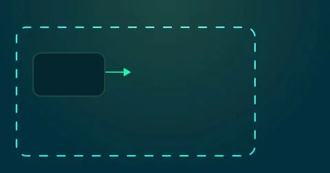 Process pipeline input flowing into a system block and producing output. So.. Stockillustratie