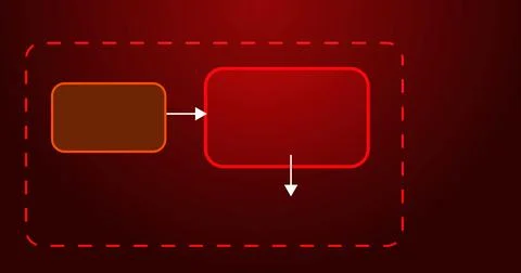Process pipeline input flowing into a system block and producing output. So.. Illustrazione stock