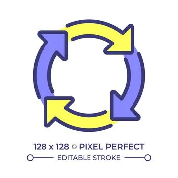Process pixel perfect line color icon Illustrazione stock