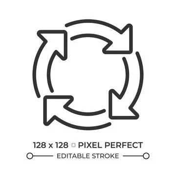 Process pixel perfect line icon Stock Illustration