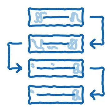 Process Plan doodle icon hand drawn illustration Illustrazione stock