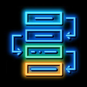 Process Plan neon glow icon illustration Illustrazione stock