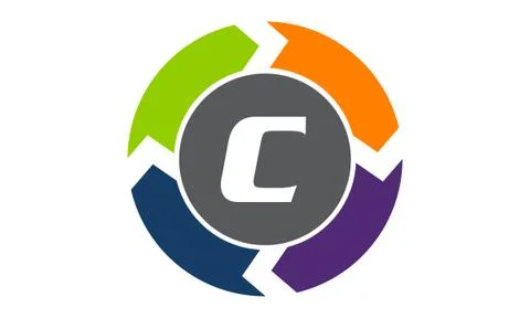 Process Planner Center Letter C 스톡 일러스트