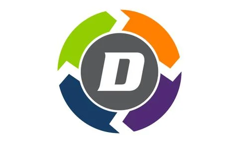 Process Planner Center Letter D 스톡 일러스트