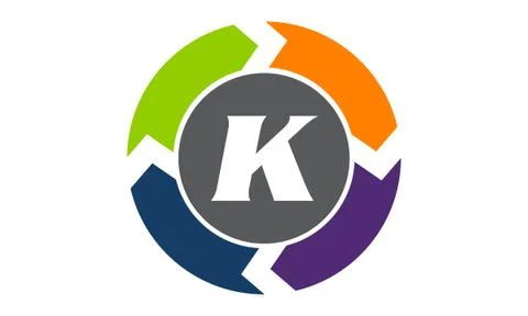 Process Planner Center Letter K Illustrazione stock