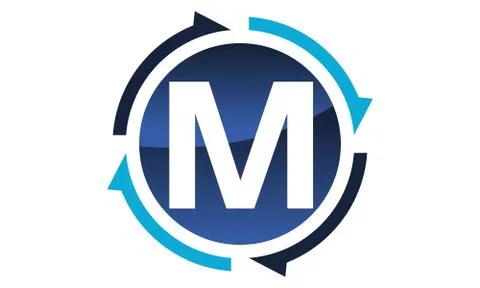 Process Planner Center Letter M Illustrazione stock