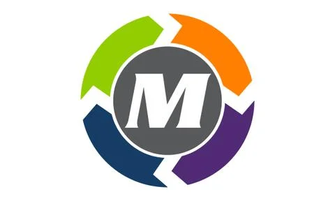 Process Planner Center Letter M Stock Illustration