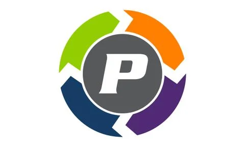 Process Planner Center Letter P Illustrazione stock