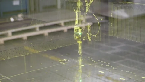 The process of plasma cutting of metal. Close-up of the cutting mechanism Stock Footage 108950324