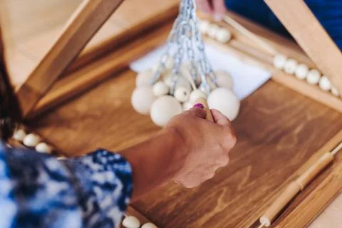 Process of playing tabletop board game on the table, fun with friends and f.. Stock Photos
