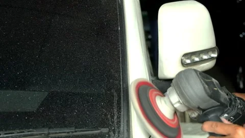 The process of polishing the car with sandpaper Video stock 274493838