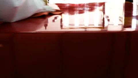 The process of polishing the red part. Car detailing - Worker polisher in auto r Stock Footage 118712867