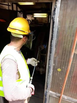 The process of preheating around the weld joint Stock Photos