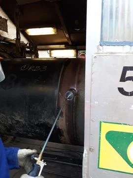 The process of preheating around the weld joint Stock Photos