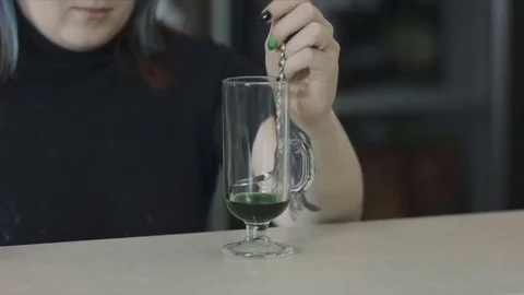 The process of preparation of the coffee cocktail Stock Footage 73073598