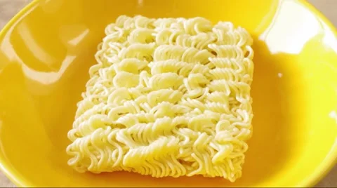 The process of preparation of the instant noodles Stock Footage 47052865