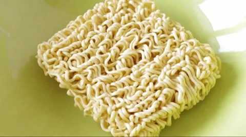 The process of preparation of the instant noodles Stock Footage 47086557