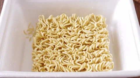 The process of preparation of the instant noodles Stock Footage 47086586