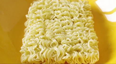 The process of preparation of the instant noodles Stock Footage 47086625