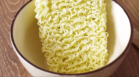 The process of preparation of the instant noodles Stock Footage 47086630