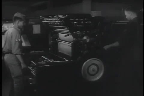 Process of preparation of maps through automated machinery - 1956 Stock Footage 99085768