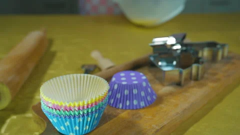 The process of preparing and whipping homemade pastries. Selective Focus Video stock 169452510