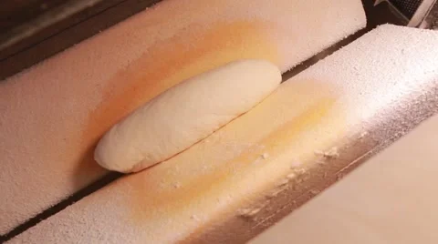 Process Of Preparing Bread Dough Before Being Baked. Bread Factory Stock Footage 68506351